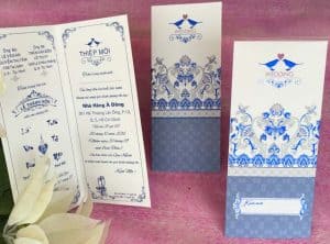 Thiệp cưới GR3004 xanh dương