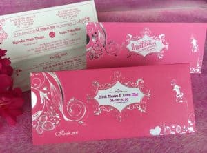 Mẫu thiệp cưới giá rẻ nhất GR3009 Màu hồng