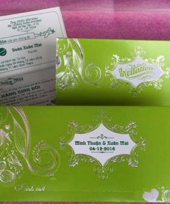 Mẫu thiệp cưới giá rẻ nhất GR3009 Xanh Lá