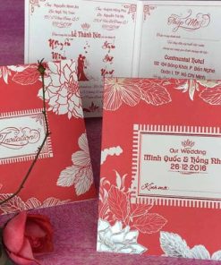 Thiệp cưới giá rẻ GR3013 màu đỏ