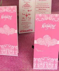 Thiệp cưới tuyệt đẹp giá tốt GR3014 màu hồng