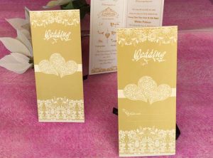 Thiệp cưới tuyệt đẹp giá tốt GR3014 màu vàng