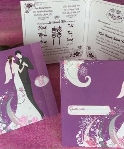 Thiệp cưới in hình cô dâu chú rể GR3015 giá rẻ