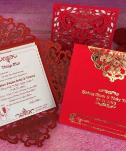 in thiệp giá rẻ GR3021 màu đỏ nhung