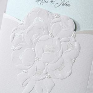 Thiệp cưới P859 hoa văn nhẹ nhàng