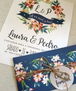 Thiệp cưới TGTD028 Họa tiết hoa lá rực rỡ