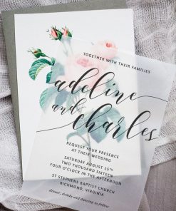 Thiệp cưới thiết kế giấy lụa trong suốt TGTD029