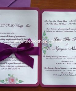 Thiệp cưới TGTD001 có nơ