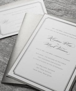 Thiệp cưới TGTD115 màu bạc đơn giản nhưng đẳng cấp