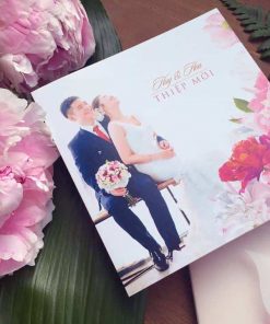 Thiệp cưới TGTD129 dấu ấn riêng hoa mẫu đơn
