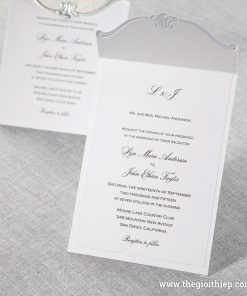 Thiệp cưới IWP14007 ép kim bạc