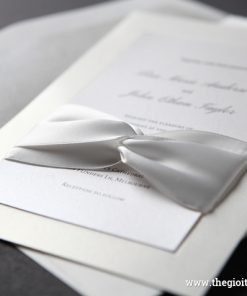 Thiệp cưới BS12014 có nơ đẹp