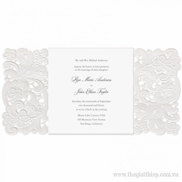 Thiệp cưới IWP14105 khi mở ra