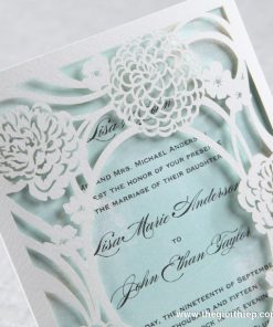 Thiệp cưới PK866 hoa văn cắt laser