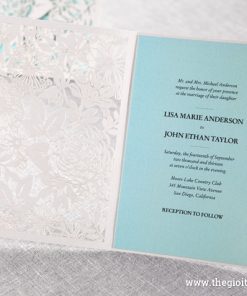 Thiệp cưới laser PK834_WH khi mở ra