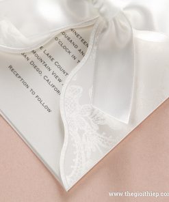 Thiệp cưới sang trọng IWP14103 màu trắng bạc