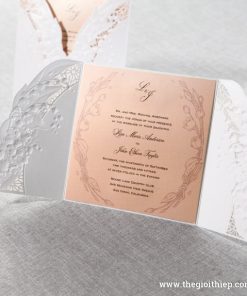 Thiệp cưới sang trọng PK854 mở ra như đôi cánh