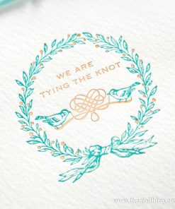 Thiệp cưới IWP14099 vòng hoa được ép kim tinh tế