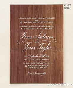 Nội dung Thiệp cưới IWP14114 giả vân gỗ