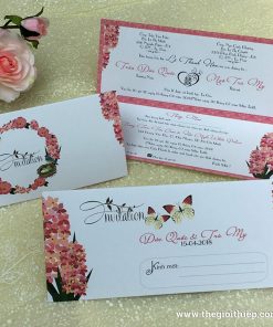 Thiệp cưới đẹp rẻ TGTGR1908 Hoa & Bướm