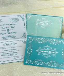 Mẫu thiệp cưới TGTGR1925 màu xanh ngọc