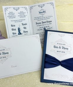 Mẫu thiệp cưới giá rẻ quyến rũ TGTGR1928 màu xanh dương