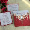 Thiệp cưới TGTGR1935 in nhũ vàng màu đỏ