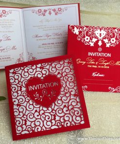 Thiệp cưới TGTGR1940 màu đỏ nhung