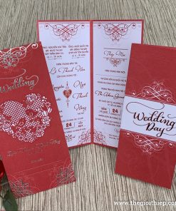 Thiệp cưới TGTGR2007 màu đỏ