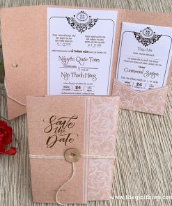 Thiệp cưới TGTGR2026 giấy kraft